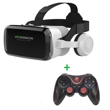 VR Окуляри віртуальної реальності VR SHINECON G04DBS Bluetooth з'єднання для смартфонів 5.5-7,2"+ джостик Terios X3 Black