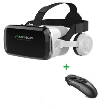 VR Окуляри віртуальної реальності VR SHINECON G04DBS Bluetooth з'єднання для смартфонів 5.5-7,2" + геймпад контроллер Mocute 052