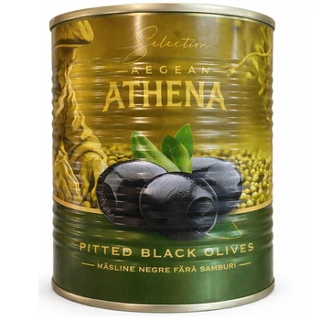 Черные оливки ATHENA маслины без косточки 850 г