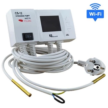 Автоматика для циркуляційного насоса з буфером, KG Elektronik CS-12 WiFi (2 датчика температури)