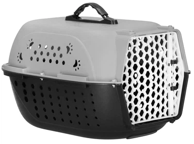 Сумка для транспортування собаки кота кролика Springos до 7 кг 48 x 33 x 27 см Чорно-сіра (5907719466149)
