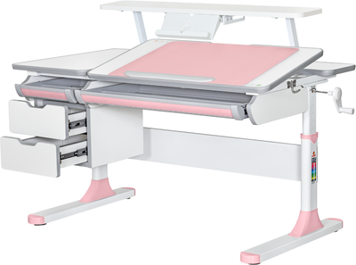 Детский стол Mealux Hamilton Multicolor PN с полкой S-50 (BD-680 W/G MC +PN +S50 WG)