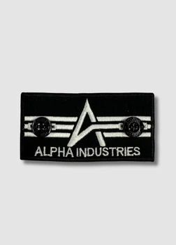 Патч Стон Айленд (Stone Island) Alpha Industries + 2 гудзики Чорний