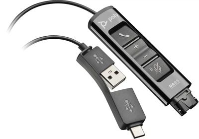 Переходник DA85 USB > QD со встроенным пультом управления для гарнитур EncorePro, USB-A, USB-C, ч Poly (teh0013720)