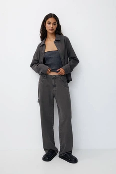 Штани Pull & Bear темно-сірий WGFYV827 36