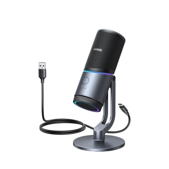 Настольный стриминговый микрофон UGREEN USB desktop microphone RGB USB Grey (UGR-35629)