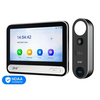 Комплект IP-видеодомофона с WiFi TVT TE-KT6101-001 Black: видеодомофон 7" TD-E2137-PE/TP/WF, видеопанель 2Mp TD-E3110-IC/PE/WF, угловой кронштейн, монтажная коробка с козырьком (82-00411)