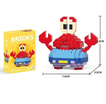 Конструктор фигурка BRICKS пиксели Мистер Крабс 150 деталей W043