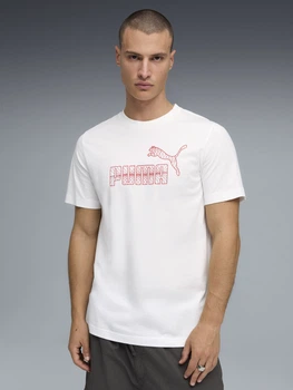 Футболка хлопковая длинная мужская Puma Graphics 69177302 L White (4069161671548)