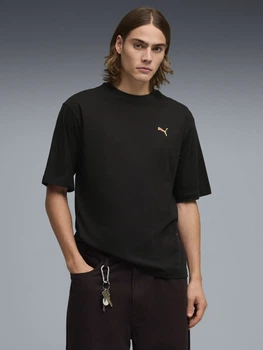 Футболка хлопковая длинная мужская Puma Graphics 69178301 M Black с принтом (4069161647390)