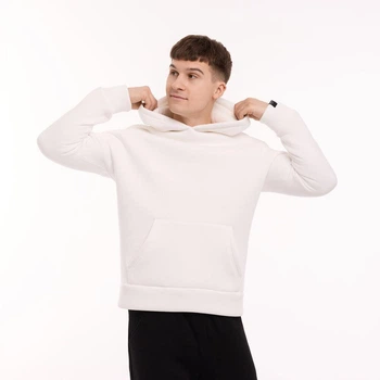 Худи мужское женское 008 Pobedov на флисе XXXL молочное (24325)