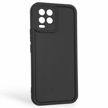 Чехол силиконовый Soft Touch для Realme 8 черный (Полная защита камеры)