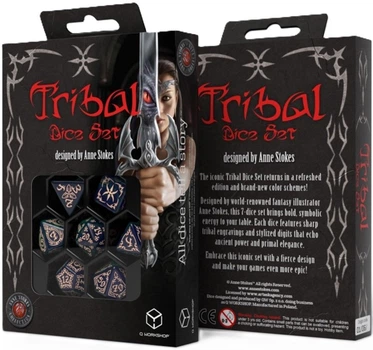 Набір кубиків для гри Q Workshop Tribal Синьо-зелено-бежеві (5907699498000)