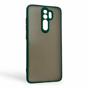 Чехол для телефона Xiaomi Redmi Note 8 Pro с высокими бортами с защитой камеры темно-зеленый
