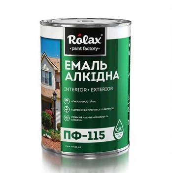 Эмаль алкидная ПФ-115 Ролакс тёмно-зелёная 0.9 кг