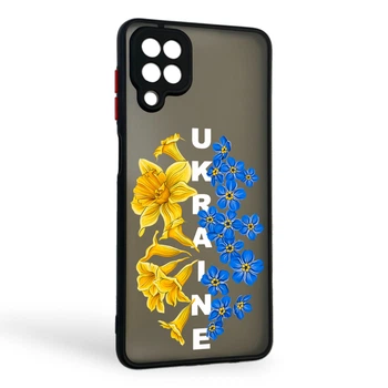 Чехол для телефона Samsung Galaxy A12 (SM-A127F) с 3D принтом патриотическим с высокими бортами с защитой камеры черный