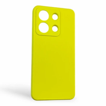 Чехол для Xiaomi Redmi Note 13 4G силиконовый с микрофиброй нескользящий желтый