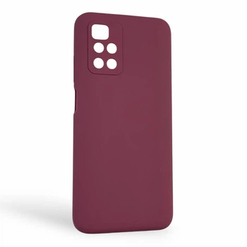 Чохол для Xiaomi Redmi 10 (4G) силіконовий з мікрофіброю нековзний бордовий
