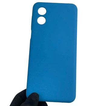 Чехол для Motorola Moto E13 (PAXT0034) силиконовый с микрофиброй нескользящий синий