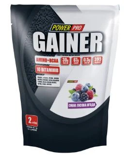 Гейнер Power Pro Gainer Amino + BCAA 2 кг Лісові ягоди