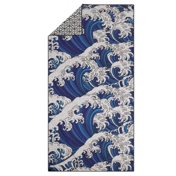Cпортивное полотенце пляжное полотенце 4Monster Sand Free Single Sea T-PST размер 80х160см Blue-White
