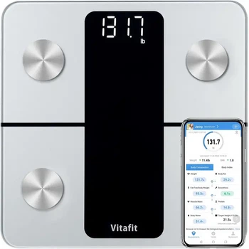 Разумные весы Vitafit с Bluetooth и приложением на телефон; анализ состава тела: жир, мышцы, ИМТ, белок