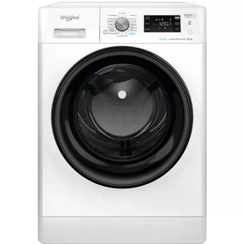 Стиральная машина Whirlpool серии FreshCare+ FFB 10469 BV UA, фронтальная, полноразмерная, 10 кг, 1400, класс С/A/B, 60,5 см, 14 программ, пар, дисплей, инвертор, белый с черным люком