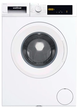 Пральна машина Vestfrost MWM 104 T1, фронтальная, вузька, 4 кг, 1000, клас Е/A/B, 36 см, 15 програм, колекторний, дисплей, білий
