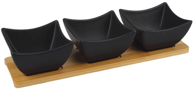 Miseczki na przekąski Orion porcelanowe Black 4 elementy (8592381186593)