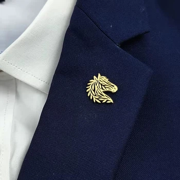 Значок из стали BROCHE брошь бижутерия Животные Лошадь золотистый BRGV115191