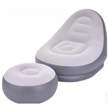 Надувной диван с пуфом Air Sofa Надувное велюровое кресло с пуфиком