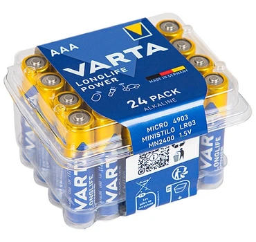 Батарейки Varta LONGLIFE POWER лужні AAA 1.5 LR3 24 шт (4008496987351)