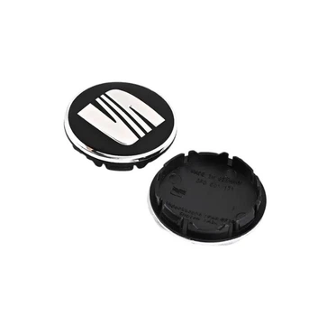 Колпак колеса Seat черный+серебро 55 мм пластик 1шт OEM 5F0601171 (колпачок)