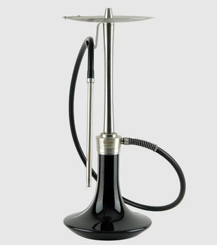 Кальян Oduman Cosmo Silver-Black Black Glass 30см Одуман Космо Серебристо-черный Нержавеющая сталь с титановым покрытием серебристого цвета