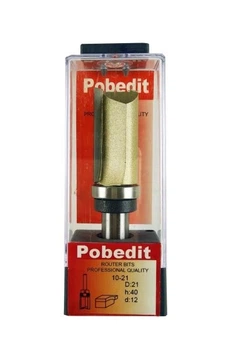 Фреза кромкова пряма POBEDIT 1021 D21 d12 h50 з верхнім підшипником (1021-d12-D21x50-P)
