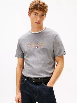 Футболка хлопковая длинная мужская Tommy Hilfiger XM05730-P92 L Grey Heather (198296470772)