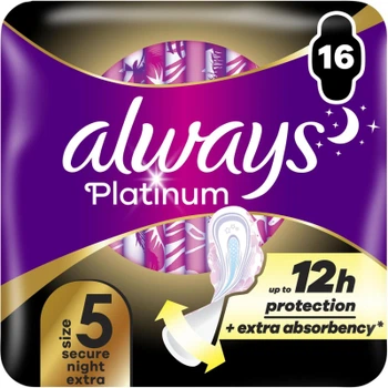 Гигиенические прокладки Always Platinum Secure Night Extra Размер 5 16 шт. (8700216452885)
