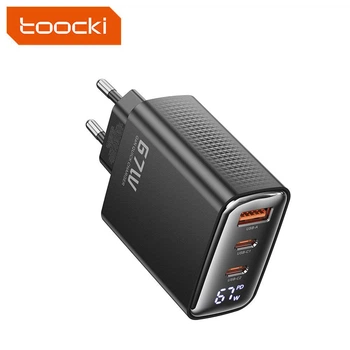 Зарядний адаптер Toocki 67W GaN, з дисплеєм