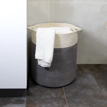 Кошик для зберігання з ручками MBM HOME TH-15 GRAY/WHITE сіро-білий