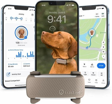 GPS ошейник для собак Tractive Smart Dog Brown