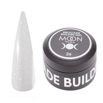 Гель Moon Full для наращивания ногтей Brocade Builder Gel с поталью №26 30 мл