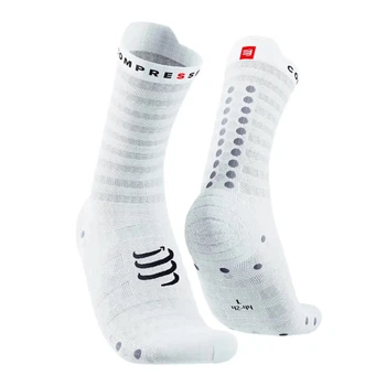 Шкарпетки для бігу з посиленим носком Compressport Pro Racing Socks V4.0 Ultralight Run High White/alloy S (100035740)