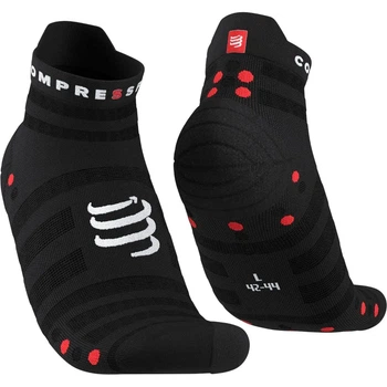 Носки с компрессионным эффектом для триатлона короткие Compressport Pro Racing Socks V4.0 Ultralight Run Low Black/red XL (100011377)