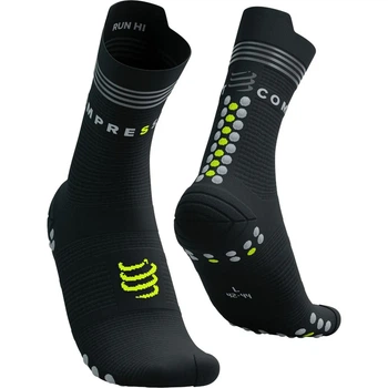 Носки компрессионные высокие Compressport Pro Racing Socks V4.0 Run High Flash Black/fluo yellow S (100078634)