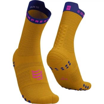 Шкарпетки компресійні високі Compressport Pro Racing Socks V4.0 Run High Saffron/dazz blue XL (100077547)