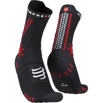 Бігові шкарпетки для марафону на довгі дистанції Compressport Pro Racing Socks V4.0 Trail Black/red L (100039097)