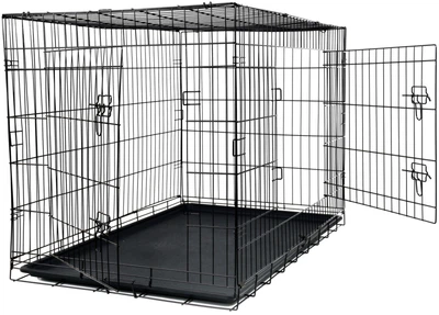Клетка для животных Funfit XXXL (122х74х80 см), металлическая, черная, транспортная, с выдвижным поддоном, для собак и котов