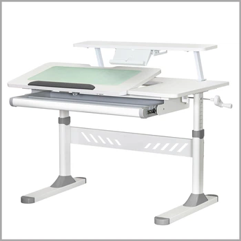 Дитячий стіл Evo-kids TH-310 з полицею Grey Білий / Сірий (TH-310 W/G + BD-S30 G)
