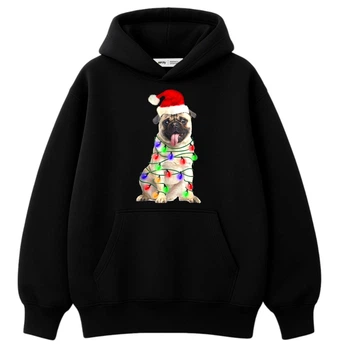 Худі Новорічний мопс PG8958-h goodreclama XS Чорний