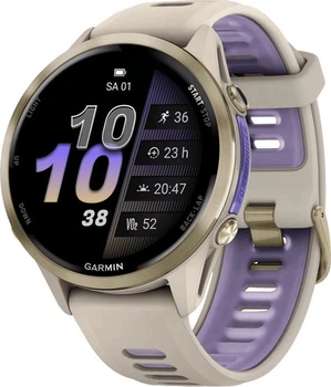 Смарт-годинник Garmin Forerunner 970 Soft Gold Titanium w. French Gray C. та French Gray/T. Indigo Band (010-02969-02/12/62)